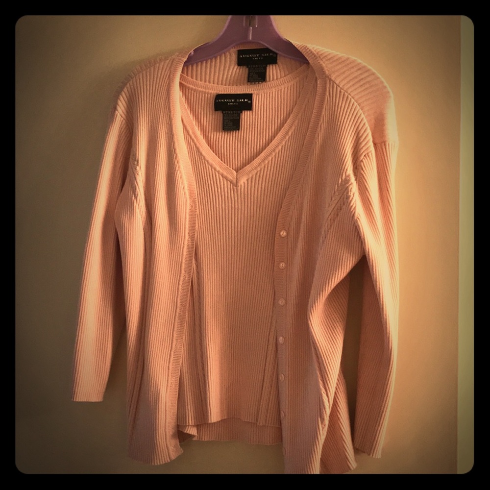 PInk August Max silk sweater set